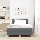  Box Spring Seng med madrass & LED Mørk Grå 120x190 cm Stoff