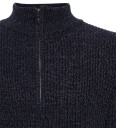 Grunt Genser m. Glidelås  Strikk   Grønntone   Navy Melert   Grunt   10 år 140   Genser   Blå