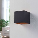 Arcchio Aldrina LED-vegglampe, kube, svart