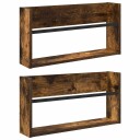 vidaXL Magasinreol 2 pcs Røkt eik 60 x 12 x 30 cm Konstruert tre