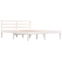 vidaXL Sengeramme heltre furu 135x190 cm hvit 4FT6 Double