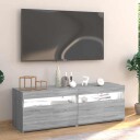 vidaXL TV-benk med LED-lys grå sonoma eik 120x35x40 cm