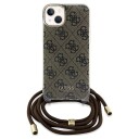 Apple Guess iPhone 15 Deksel Crossbody Cord Brun
