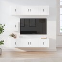  TV skapsett 7 deler hvit konstruert tre