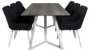 Venture Design Marina & Plaza spisegruppe Grå/svart 6 st stoler & bord 180 x 90 cm