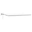  manuell uttrekkbar markise med LED hvit 600x300 cm  markise erstatningsstoff for 6x3 m ramme hvit