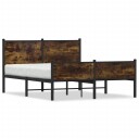  Sengeramme i metall uten madrass røkt eik 140x190 cm 8721102954375