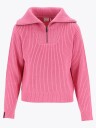 Twentyfour Mode Rib Half Zip Knit Rosa 40
