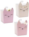 Partydeco 3 stk Lys Rosa Katte Snack/Popcornbeger med Gullfolierte Detaljer 10x14 Kitty Party