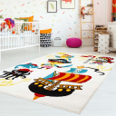 Barneteppe Moda Pirate hvit Størrelse: 140 x 200 cm