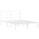 vidaXL Sengeramme i metall med hodegavl hvit 135x190 cm 8721012303102