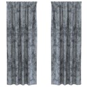  Gardin med gardiner 2 pcs Sølvgrå 245 x 140 cm Fløyel