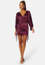 BUBBLEROOM Kimberly Satin Dress Bordeaux 34
