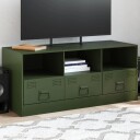  TV-benk olivengrønn 99x39x44 cm stål