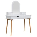 vidaXL Sminkebordsett FAUSKE 4 stk. Hvit 100 x 50 x 143 cm