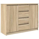  Skjenk med skuffer sonoma eik 100,5x35x76 cm konstruert tre
