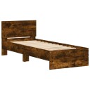 vidaXL Sengeramme med hodegavl røkt eik 75x190 cm konstruert tre 8721012240131