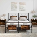 Sengeramme uten madrass røkt eik 140x200 cm konstruert tre