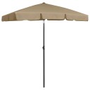 vidaXL Strandparasoll gråbrun 180x120 cm