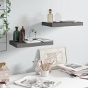 vidaXL Flytende vegghyller 2 stk h?yglans gr? 40x23x3,8 cm MDF
