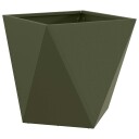 vidaXL Plantekassed Olivengrønn 40 x 40 x 40 cm Stål