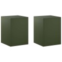 vidaXL Planteholder 2 pcs Olivengrønn 30 x 30 x 40 cm Stål