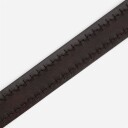 Paolo Vitale Leather Belt With Stitch - Dark Brown Brun 105