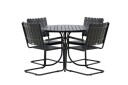 Venture Design Holmsund spisegruppe Svart/svart 4 stoler & bord 103 cm Svart