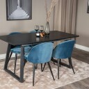 Venture Home Spisegruppe Venture Home Ina med 4 Valentina Stoler Fløyel GR20337