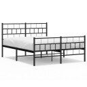 vidaXL Sengeramme i metall med hode- og fotgavl svart 120x190 cm 8721012188754