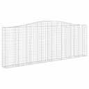 vidaXL Gabionkurver buede 10 stk 400x30x140/160 cm galvanisert jern