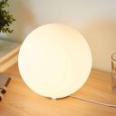 Lindby Kuleformet bordlampe Marike i hvitt glass
