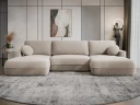 Uppland Sovesofa med dobbel sjeselong 5 seter   Beige