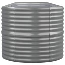 vidaXL Plantekasse pulverlakkert stål 440x80x68 cm grå