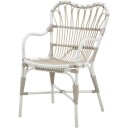 Sika Design Margret armlenestol i hvit / beige kunstrotting