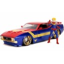 Marvel Avengers 1:24 Captain Marvel & 1973 Ford Mustang Mach 1 med figur