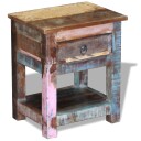  Sidebord med 1 skuff gjenvunnet heltre 43x33x51 cm 8718475524083