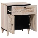  Nattbord med skuff med dør Beige 50 x 33 x 60 cm heltre mango
