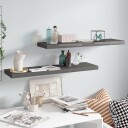 vidaXL Flytende vegghyller 2 stk h?yglans gr? 90x23,5x3,8 cm MDF
