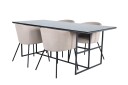 Venture Home Leif Spisegruppe 200 cm Rektangulær med 4 Berit Stoler Beige