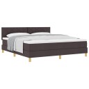  Box Spring Seng med Madrass Mørk Brun 180x200 cm Stoff