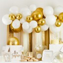 Club Green Hootyballoon Ballongbue med Streamers Hvit Gull Metallic HBMM358