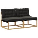vidaXL Ute Midt Sofa Massiv akasietre og Textilene Hvit