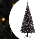  Juletre med 300 LED med stativ Svart 180 cm PVC