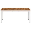 vidaXL Kaffebord Naturlig og Hvit 50 x 100,5 x 45 cm Solid akasietre