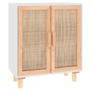 vidaXL Skjenk hvit 60x30x70 cm heltre furu og naturrotting