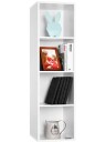 Bokhylle med 4 rom – 106x30x30cm hvit