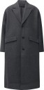 Weekday Oversized Single Breasted Wool Blend Coat   DK GREY MELANGE   M