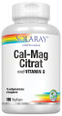 Solaray Cal-Mag Citrat + D-vitamin 180 Kapslar