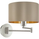 Eglo Maserlo Overflatebehandlet Cylinder E27 Ip20 Gull Nickel Taupe / Brun